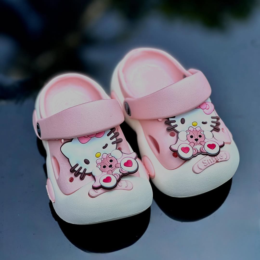 Girls Pink Kitty EVA Slip-On Clogs