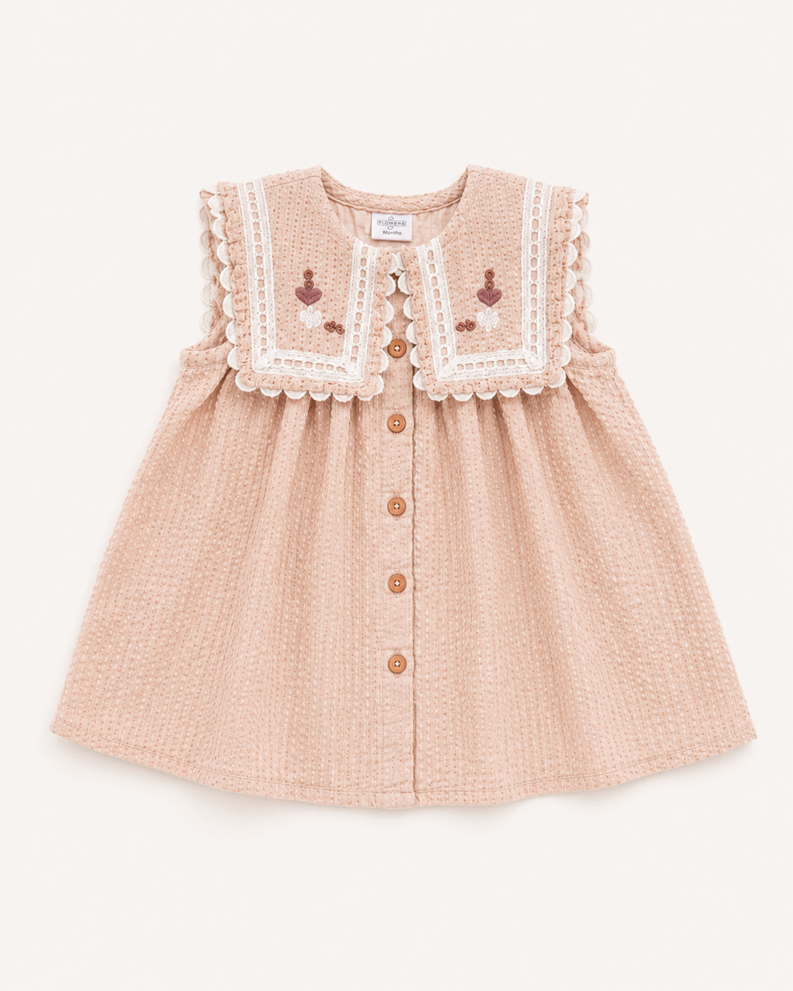 Floral Embroidered Lace Collar Dress