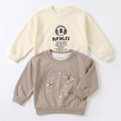 Kids unisex graphic fleece sweatshirt - brushed interior warm kids clothing India