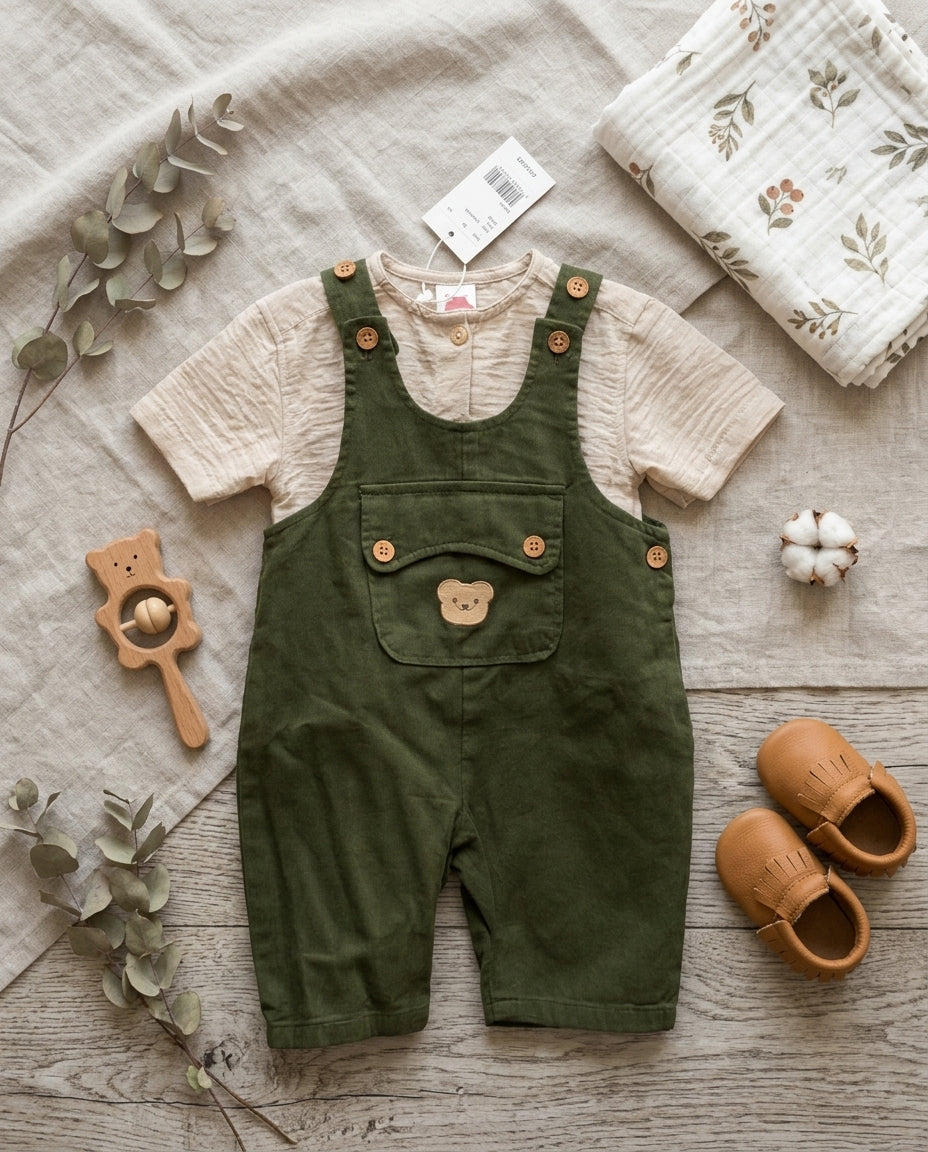 Baby Bear Dungaree Set-one piece